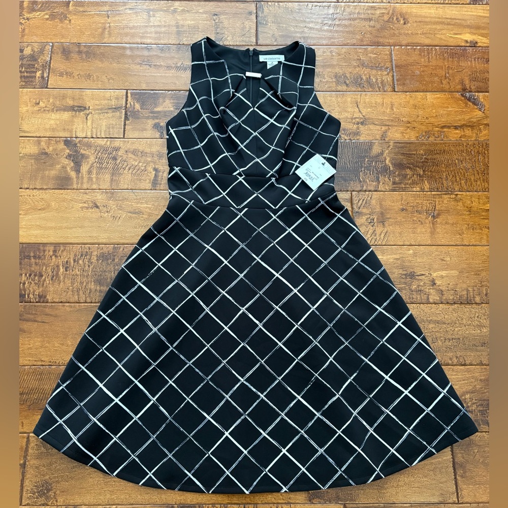Liz Claiborne Black and White Checkered Dress